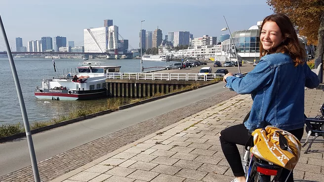 TUM student during her stay abroad doing an internship in Rotterdam